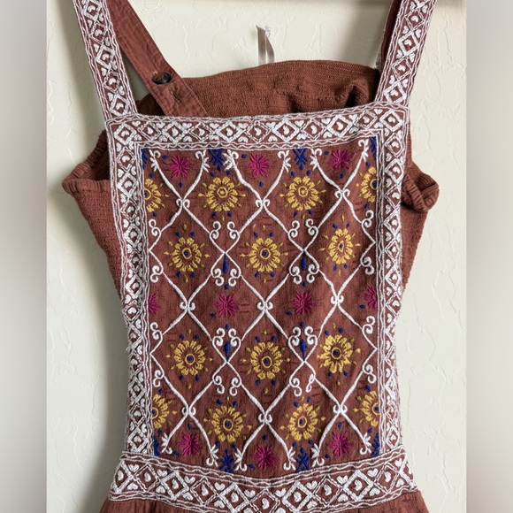 Anthropologie Wide Leg Jumpsuit Playsuit Embroidered Beachy Boho Women’s Small - Picture 7 of 15